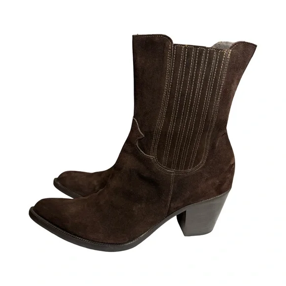 Donna Piu Suede Western Boots Made in Italy Size 41 (US 10.5–11) - Picture 5 of 9